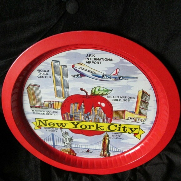 Vintage Tin Platter Tray New York - Firm Price- Made Hong Kong- - Picture 5 of 7